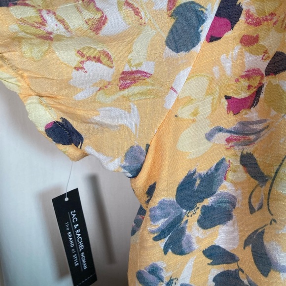 NWT Zac & Rachel Women’s Flax/Zen Blue Floral Midi Dress Sz 2X - Picture 7 of 14